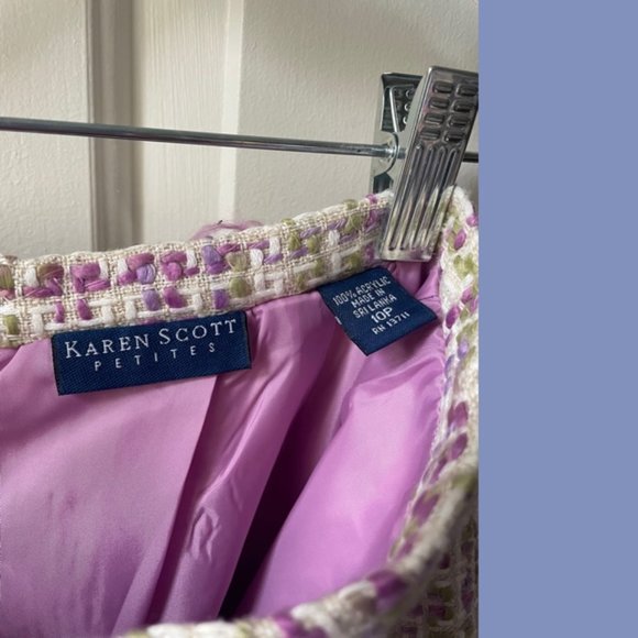 Karen Scott Purple & Green Tweed Suit - Picture 11 of 13